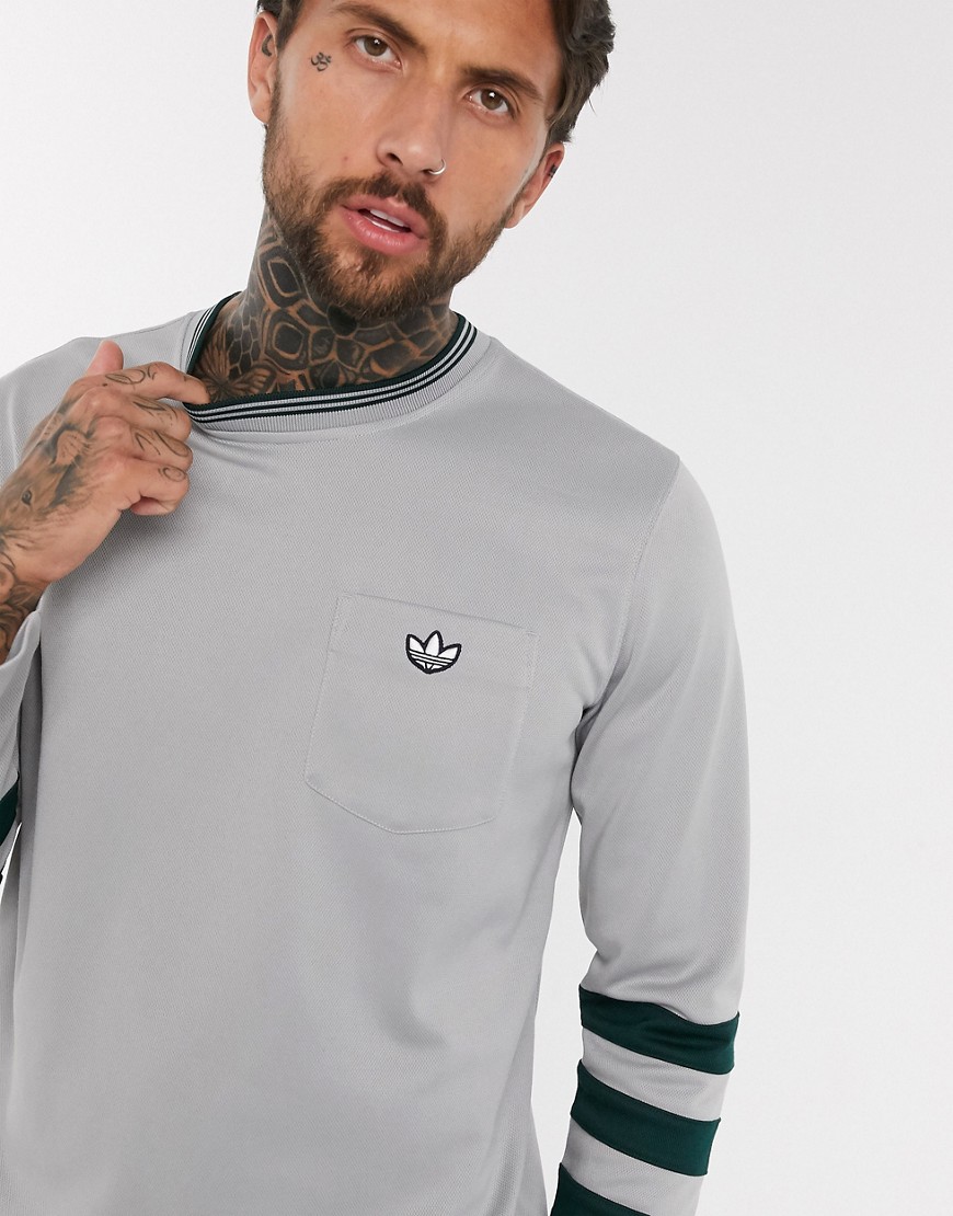 Adidas Originals premium Samstag long sleeve t-shirt in grey