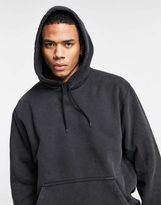 Til Ni Berri Fakultet adidas Originals 'Premium Sweats' overdyed hoodie in black | ASOS