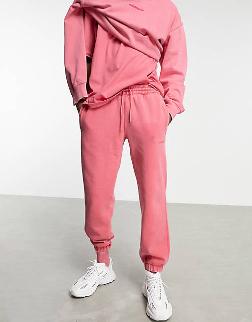 adidas Originals 'Premium Sweats' overdyed joggers in hazy pink