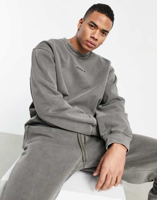 adidas Originals 'premium Sweats' Overdyed Rib Sweatshirt in Green