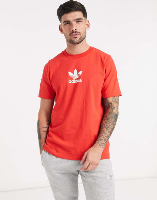 Adidas Originals Premium T Shirt In Lush Red Evesham Nj - adidas tracksuit pants roblox adidas originals leggings