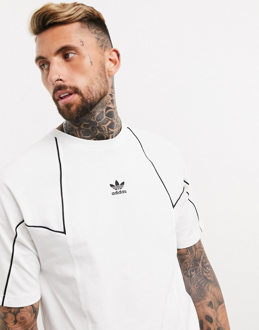 Adidas Originals premium t-shirt with panels in white