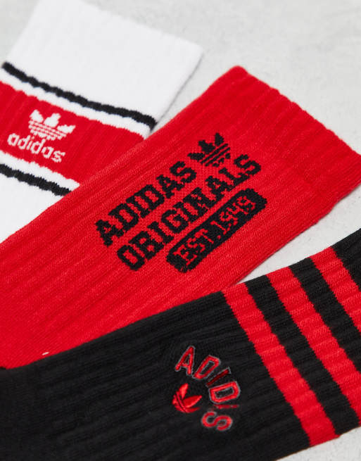 black and red adidas socks