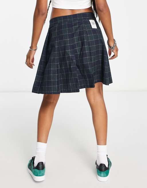 Varsity pleated stretch-jersey tennis skirt