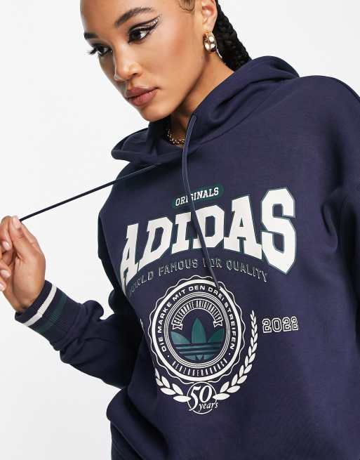 Navy adidas hoodie best sale