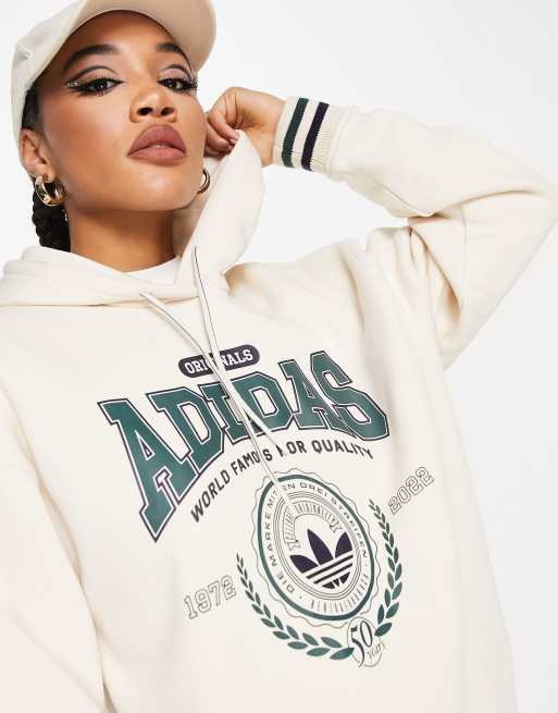 hoodie adidas Preppy large logo Originals | in off white Varsity ASOS