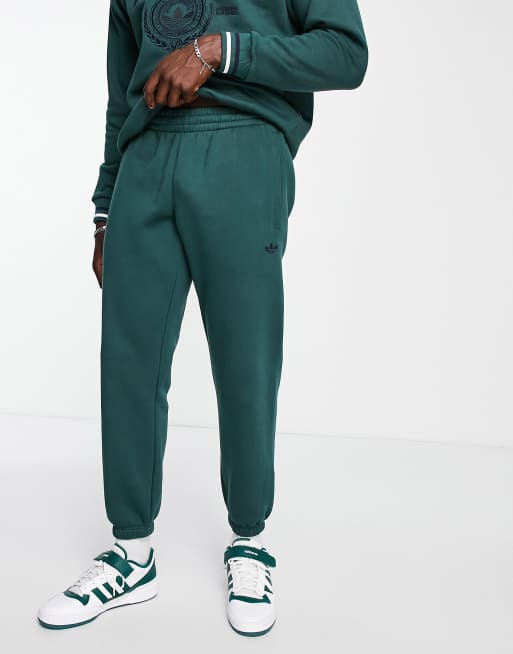 adidas Originals 'Preppy Varsity' large logo oversized joggers in  collegiate green