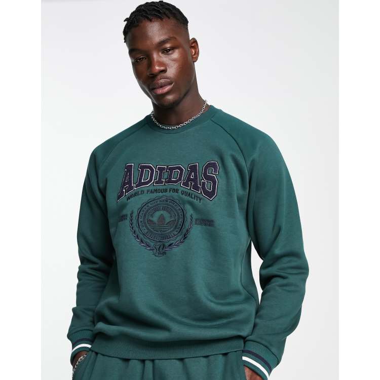 adidas Originals 'Preppy Varsity' large logo sweatshirt in