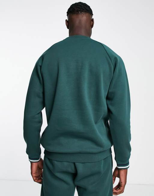 Adidas Originals 'Preppy Varsity' Large Logo Sweatshirt In Collegiate Green  for Men