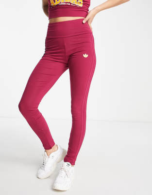 adidas Originals - Preppy Varsity - Leggings in Burgunder-Rot