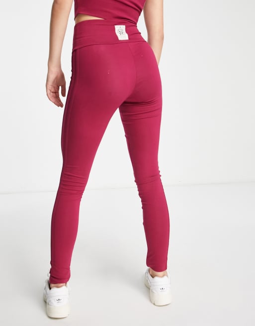 ADIDAS ORIGINALS ORIGINALS RIBBED CUFF LEGGINGS, | Burgundy Women‘s  Leggings | YOOX