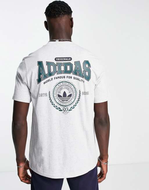 adidas Originals Preppy Varsity TShirt in Grau mit großem