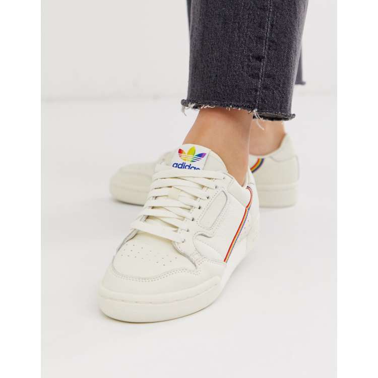 Adidas white continental store 80 pride trainers