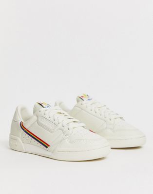 adidas white continental 80 pride trainers