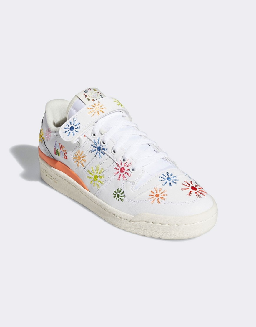 Adidas Originals Pride Forum sneakers in white with all over print