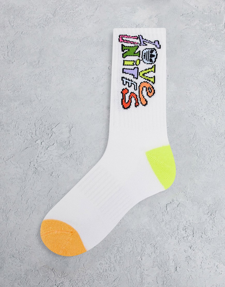 Adidas Originals Pride 'love unites' 3pk crew socks in white