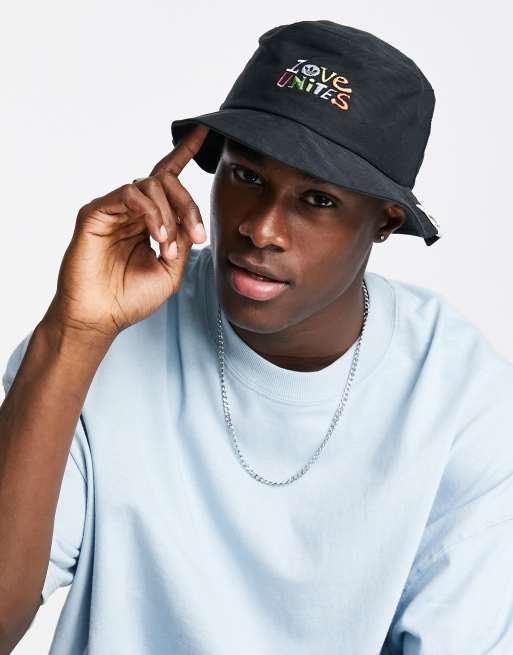 adidas Originals Pride 'love unites' bucket hat in black | ASOS