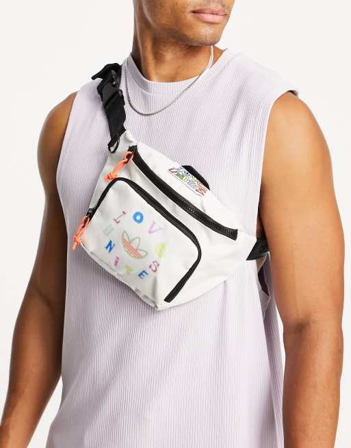 adidas Originals Pride love unites fanny pack in off white