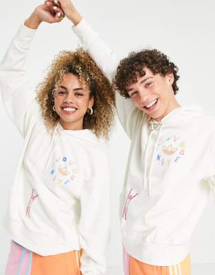 adidas Originals Pride Love Unites hoodie in off white with print design |  ASOS