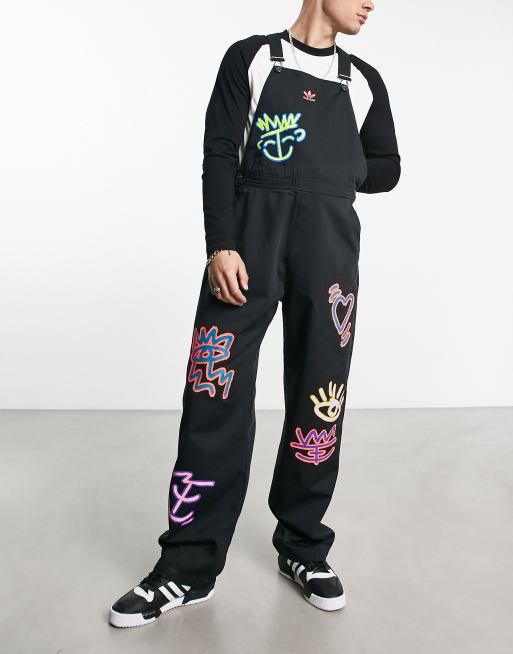 adidas Originals Pride overalls in black with Love Unites print