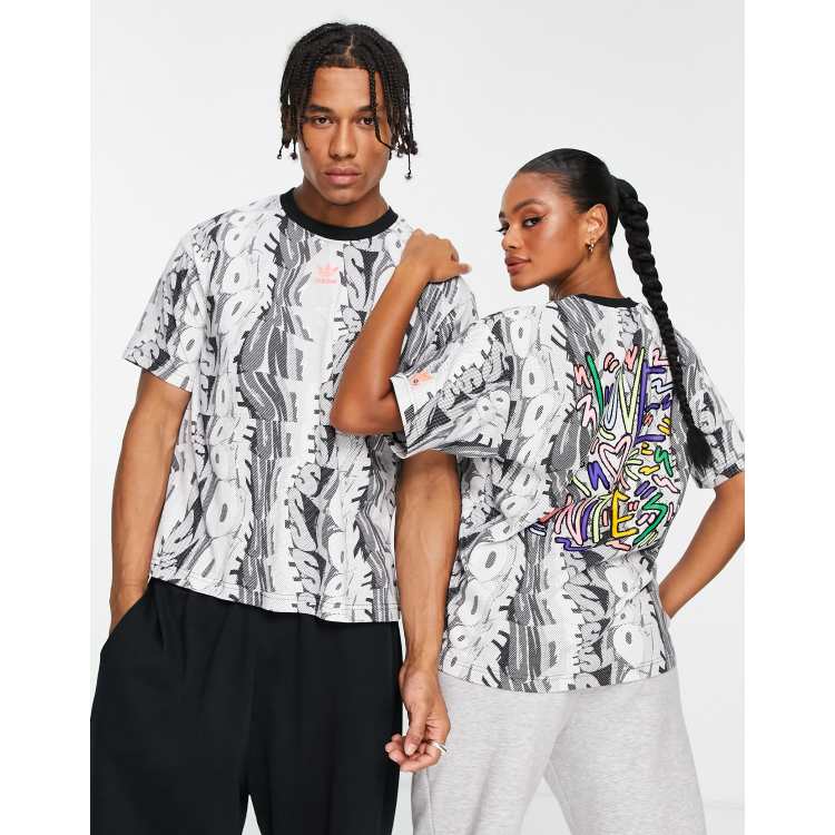 adidas Originals Pride printed t-shirt in black with Love Unites