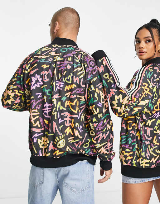 Adidas lotus hot sale print jacket