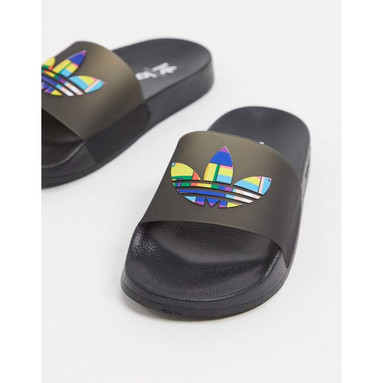 Adidas store pride slippers