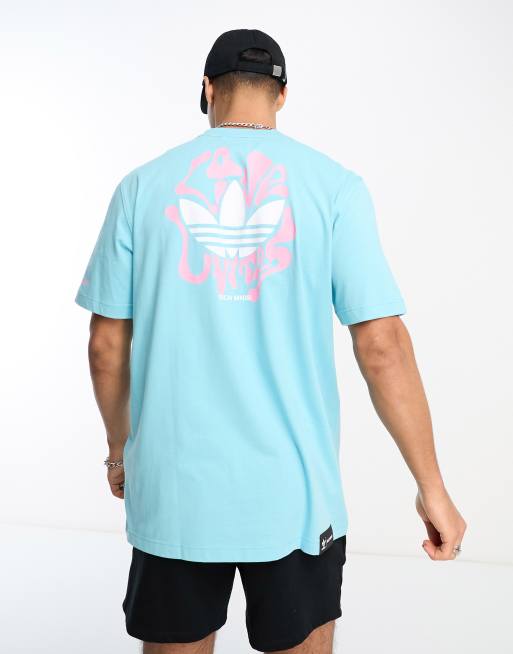 T shirt bleu adidas hot sale