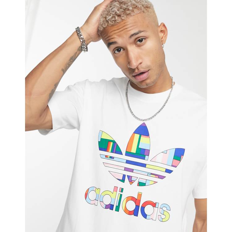 adidas Originals Pride t shirt in white