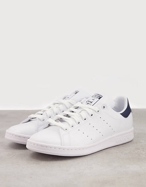 adidas Originals Primegreen Stan Smith trainers in white and navy