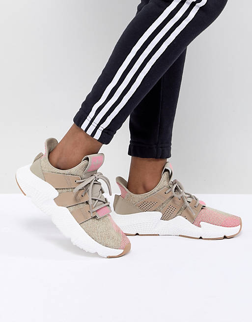 adidas Originals Prophere Sneakers In Beige And Pink