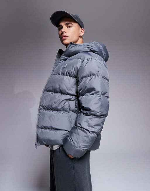 adidas Originals puffer coat in grey ASOS