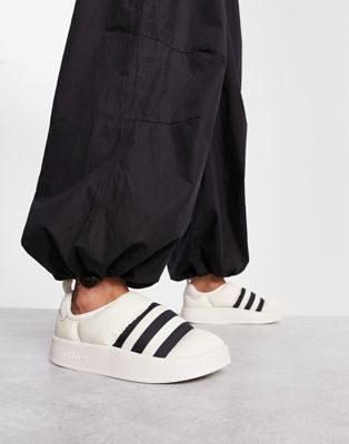 adidas Originals - Puffylette - Chaussures à détail noir - Blanc | ASOS