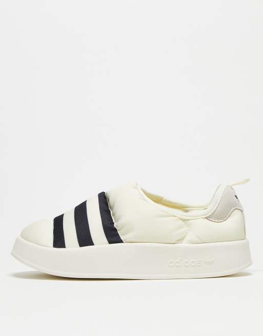 adidas Originals Puffylette Sneakers in wit met zwart detail