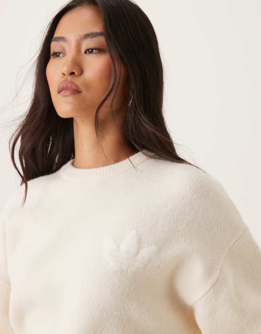 adidas Originals - Pull en maille - Crème, 2 de 4
