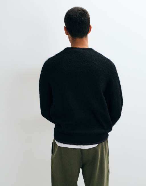 adidas Originals pull en maille duveteuse à trois bandes noir, 5 de 5
