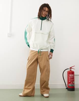 adidas Originals pullover jacket in white and green | ASOS