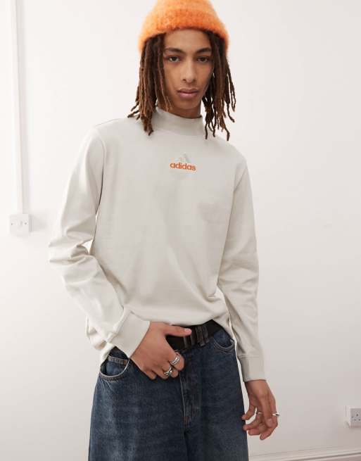 adidas Originals - Q1 - Beige top med høj hals og lange ærmer