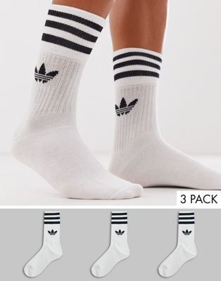 adidas Originals quarter socks 3 pack in white | ASOS