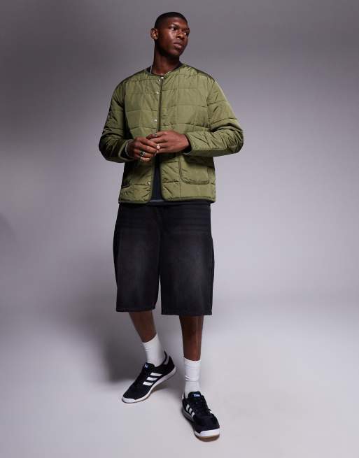 adidas Originals quilted jacket in khaki, 3 of 4