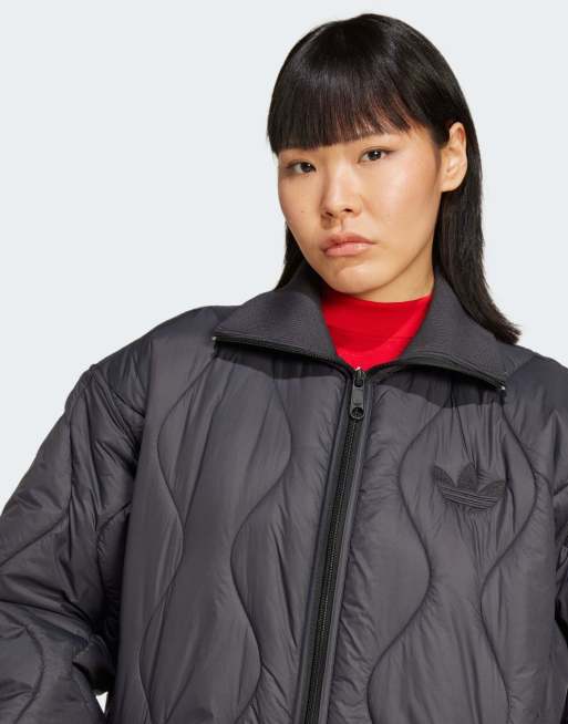 ★adidas originals★W QUILTED MID JACKET★追跡可 adidas Originals quilted mid jacket in black | ASOS