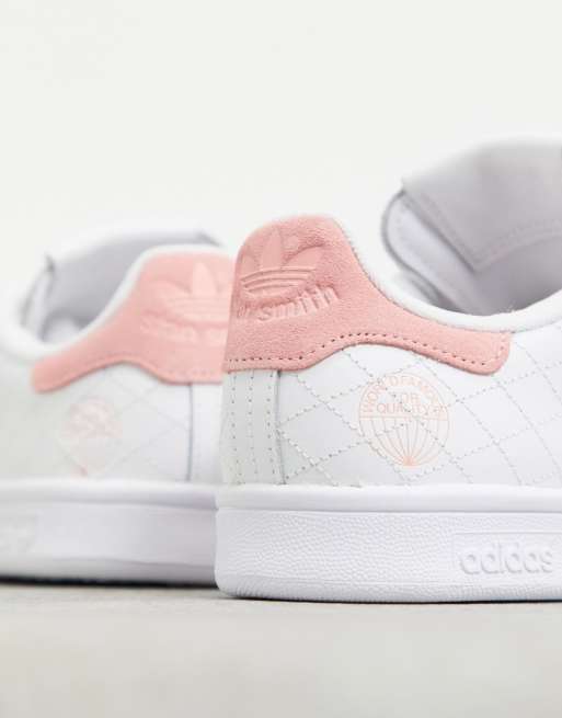 Adidas originals pink stan smith satin quilted on sale trainers