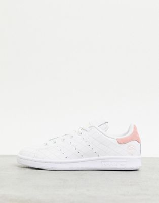 adidas originals stan smith sneakers in white and pink