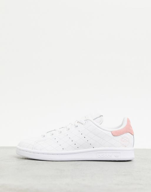 Adidas originals pink stan smith satin quilted on sale trainers