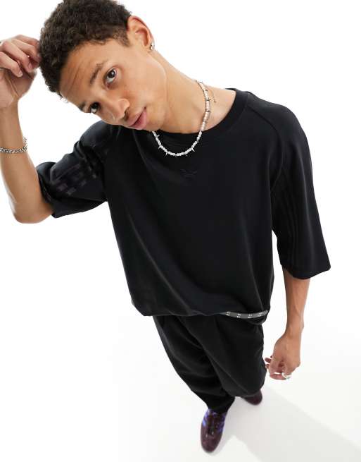adidas Originals - Raglan Cutline - T-shirt nera con maniche raglan