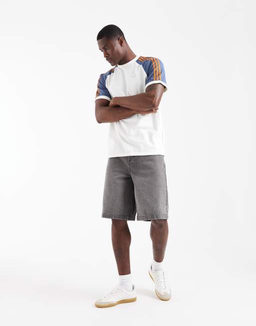 adidas Originals – Raglan-T-Shirt in Wollweiß und Marineblau, 3 von 5