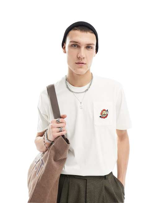 adidas Originals - Råhvid T-shirt med logolomme