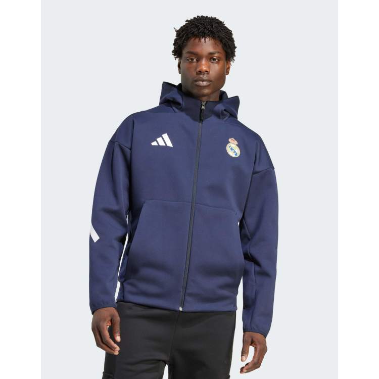 adidas Originals Real madrid adidas z.n.e. anthem jacket in legend
