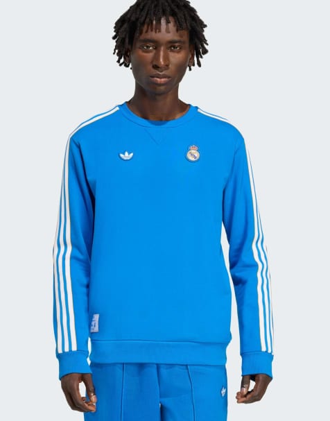 adidas Originals - Real Madrid - Terrace Icons - Blå sweatshirt med hvide detaljer - view 1