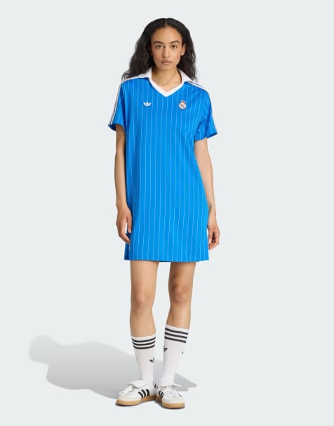 adidas Originals - Real Madrid - Terrace Icons - Jurk in blauw en wit - view 1